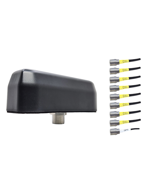 AntennaGear M990Q Low-Profile Series 9-Lead Mobility M2M IoT MIMO 8 x Cellular 4G LTE CBRS 5G / GPS GNSS Bolt Mount Antenna w/15ft Coax Cables - QMA Male