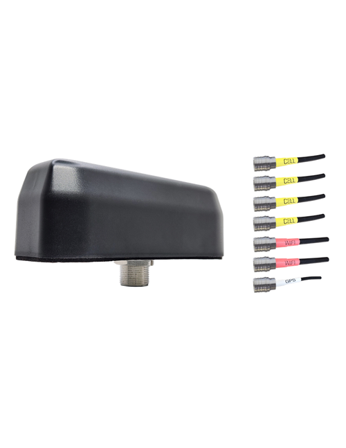 AntennaGear M970Q Low-Profile Series 7-Lead Mobility M2M IoT MIMO 4 x Cellular 4G LTE CBRS 5G / GPS GNSS / Multi Band MIMO 2 x WiFi 6 Bolt Mount Antenna w/15ft Coax Cables - QMA