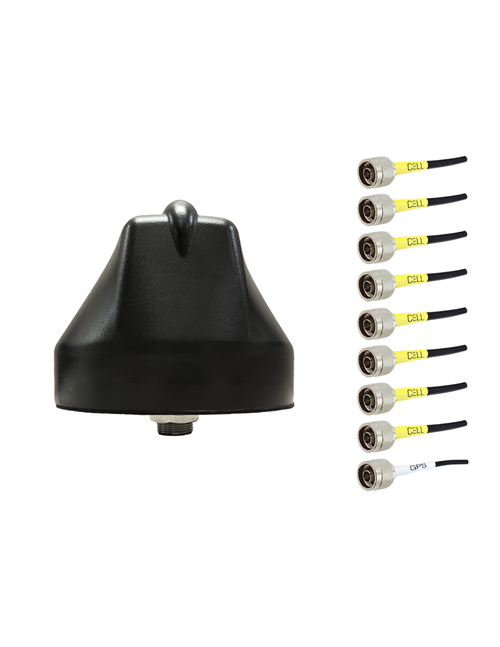 AntennaGear M690N Enterprise Series 9-Lead Mobility M2M IoT MIMO 8 x Cellular 4G LTE CBRS 5G NR / GPS GNSS Bolt Mount Antenna w/15ft Coax Cables - N Male