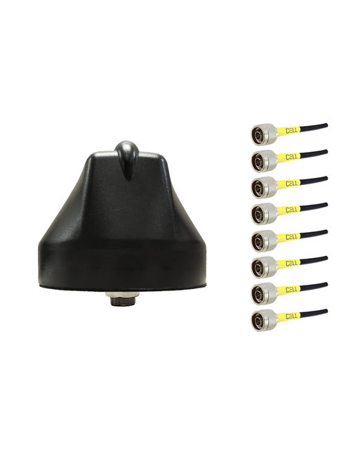 AntennaGear M680N Enterprise Series 8-Lead Mobility M2M IoT MIMO 8 x Cellular 4G LTE CBRS 5G NR Bolt Mount Antenna w/15ft Coax Cables - N Male