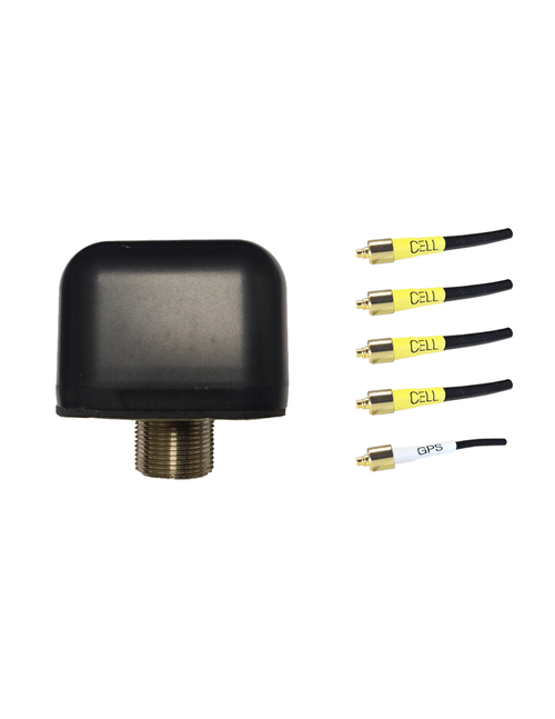 AntennaGear M450BMM Low-Profile Series 5-Lead Mobility M2M IoT MIMO 4 x Cellular 4G LTE CBRS 5G NR / GPS GNSS Bolt Mount Antenna w/15ft Coax Cables - MMCX