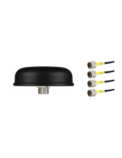 AntennaGear M840BN Low-Profile Series 4-Lead Mobility M2M IoT MIMO 4 x Cellular 4G LTE CBRS 5G NR Bolt Mount Antenna w/15ft Coax Cables - N Male