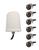 AntennaGear MBK6W Advanced WIFI 6-Lead Multi MIMO Dual-Band WIFI 2.4GHz 5GHz Omni-Directional Bracket Mount Antenna w/15ft Coax Cables - N Male Connectors