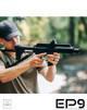 Extar EP9 6.5" 9mm, a person aiming with the compact firearm during outdoor shooting practice.