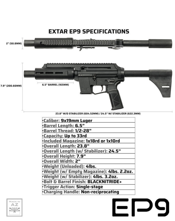 Extar EP9 6.5" 9mm Essentials Bundle 