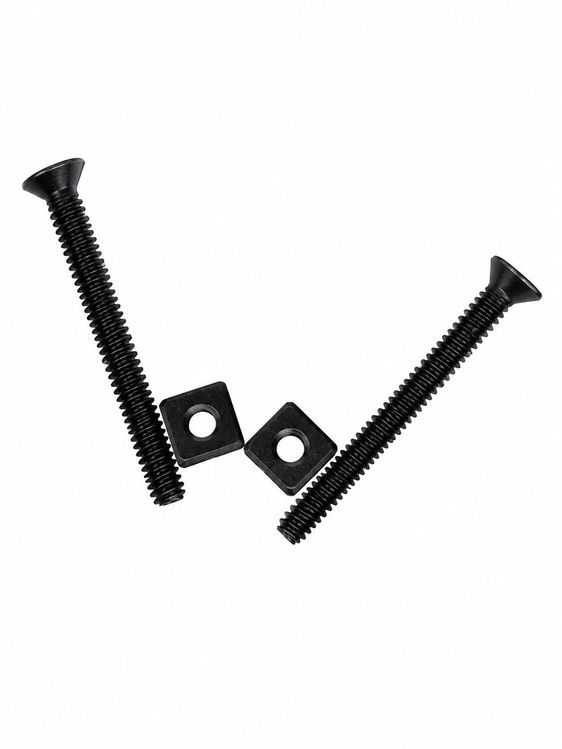 Extar EP9/EP45 Handguard Screws, black screws and square mounting plates for firearm handguard installation.