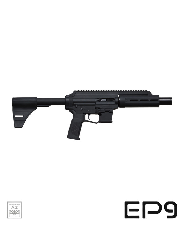 Extar Stabilizer W Strap - Extar EP9 6.5" 9mm pistol with Extar stabilizer brace and strap, left side view