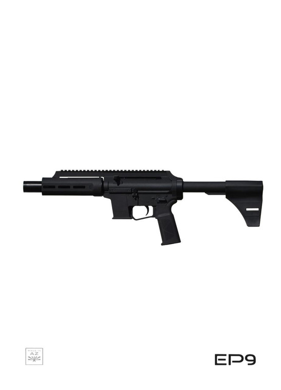 Extar EP9 6.5 Inch 9mm, a black semi-automatic rifle with a tactical design and adjustable stock.
