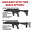 Extar EP9 6.5 inch, 9mm firearm, side view showing two brace options for stability and customization.