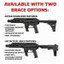 Extar EP9 6.5" 9mm firearm with two optional brace configurations: fixed brace and adjustable SB Tactical SB3 brace for tactical use.