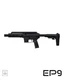 Extar EP9 6.5" 9mm Essentials Bundle, image of a black tactical pistol with stock and rail system.