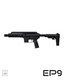 Extar EP9 6.5" 9mm Essentials Bundle, image of a black tactical pistol with stock and rail system. SB Tactical SBA3
