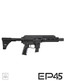 Extar EP45 6.5-inch .45 ACP rifle, tactical firearm with silencer and adjustable stock.