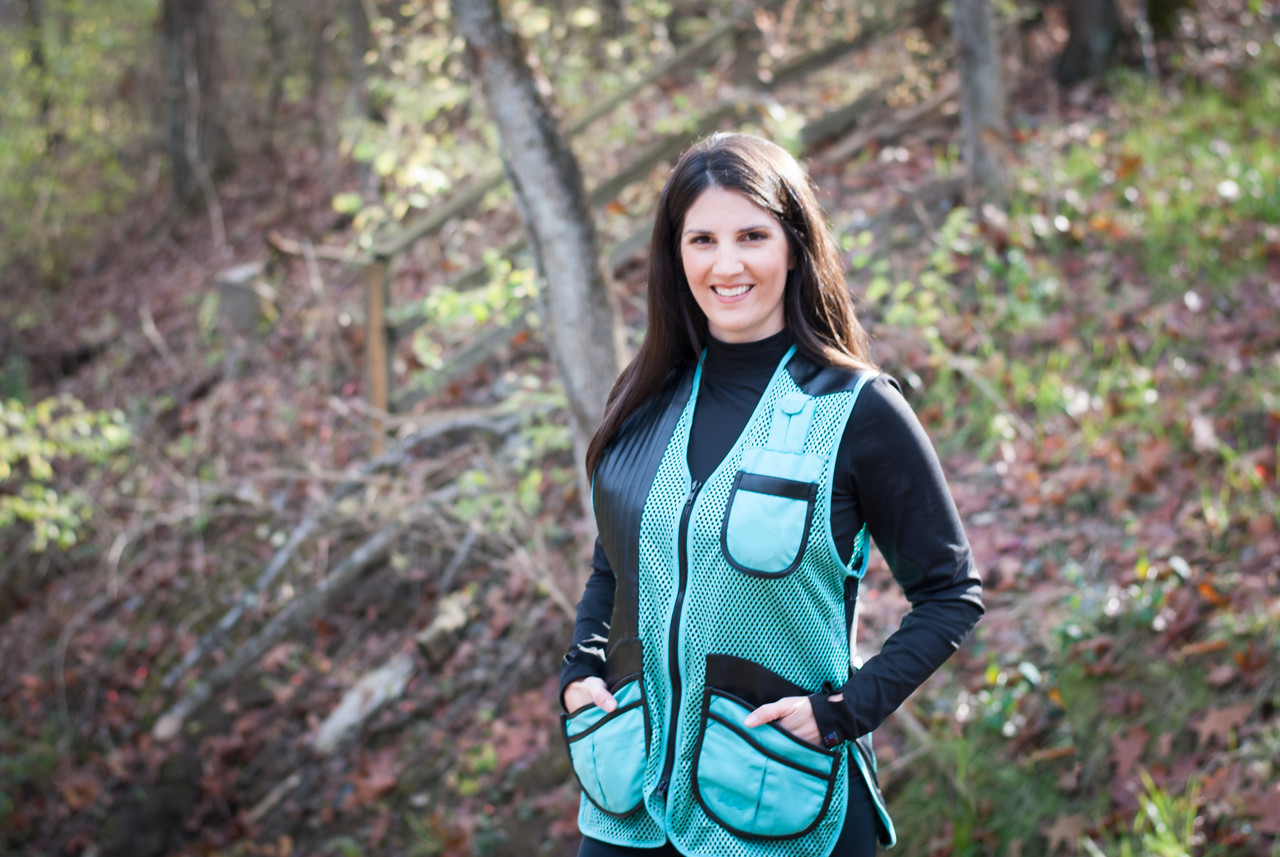 Women's Perfect Fit Mesh Vest - Genuine Leather Pad - Turquoise