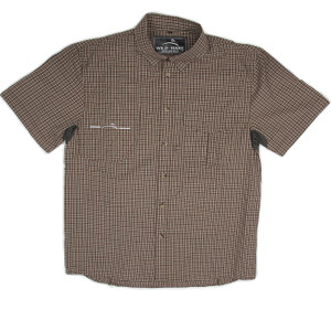 Button Up Short Sleeve Shooting Shirt, brown tartain plaid Button Up Short Sleeve Shooting Shirt, brown tartain plaid