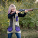 NEW Women's Perfect Fit Mesh Vest - Purple and Brown, aiming