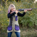 NEW Women's Perfect Fit Mesh Vest - Purple and Brown, aiming