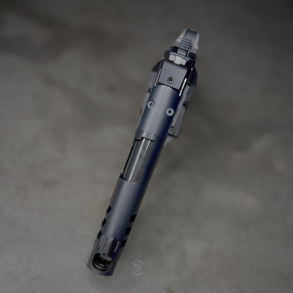 Military Arms Corporation, MAC 9 Double Stack, Single Action, Semi-automatic, Steel Frame Pistol, Carry Size, 9MM, 4.25" Compensated Barrel, QPD Finish, Black, 11 Degree Target Crown, AGENCY AOS Optics Cut, Blade Front and Adjustable Rear Sights, 17 Rounds, 2 Magazines, 12500015
UPC: 810162050320