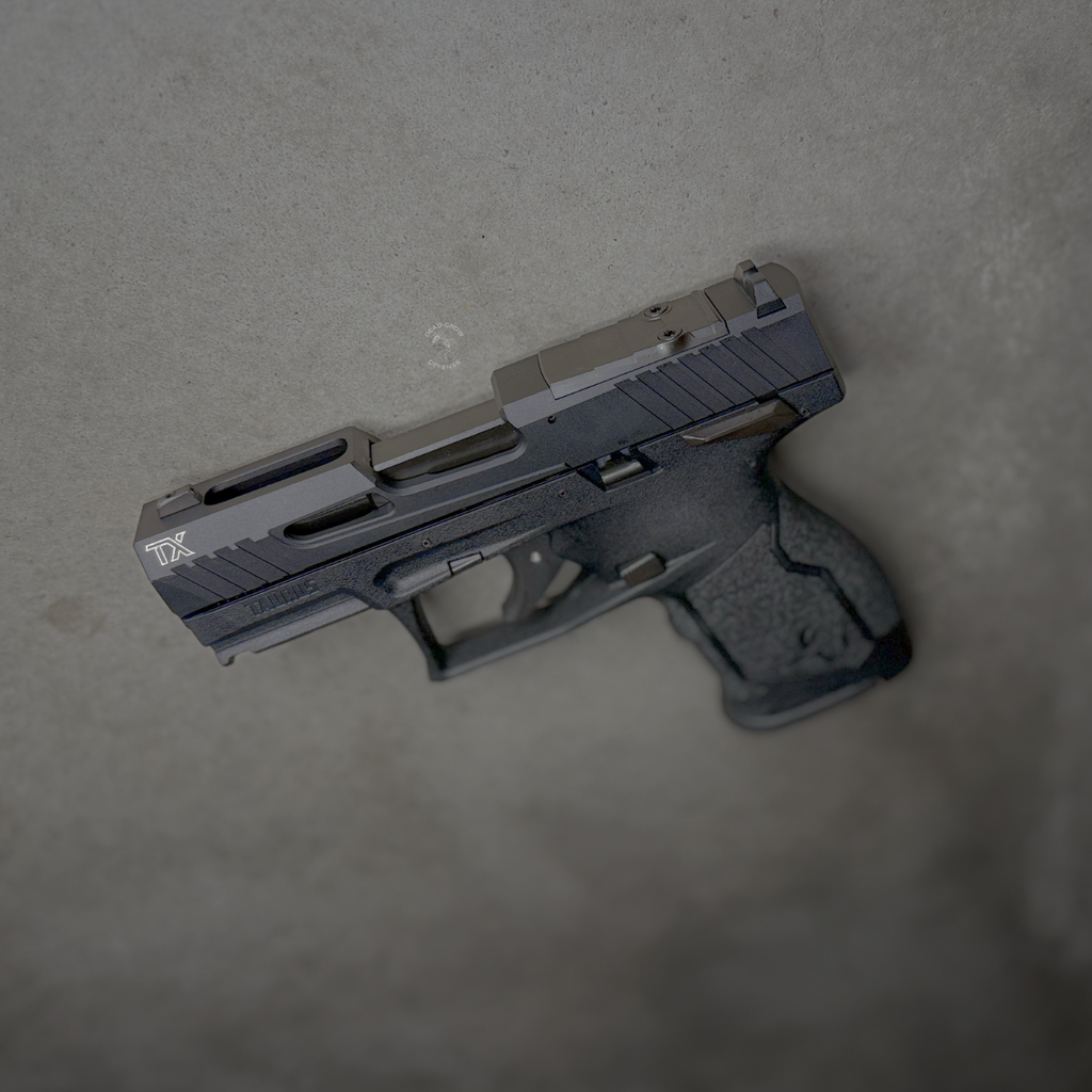 Taurus 1-TX22131 TX22C Compact Frame 22 LR 13+1 3.60" Matte Black Steel Threaded Barrel, Black Hard Coat Anodized Lightening Cut/Optic Ready/Serrated Slide, Black Polymer Frame w/Picatinny Rail, Black Polymer Grip, Manual Safety