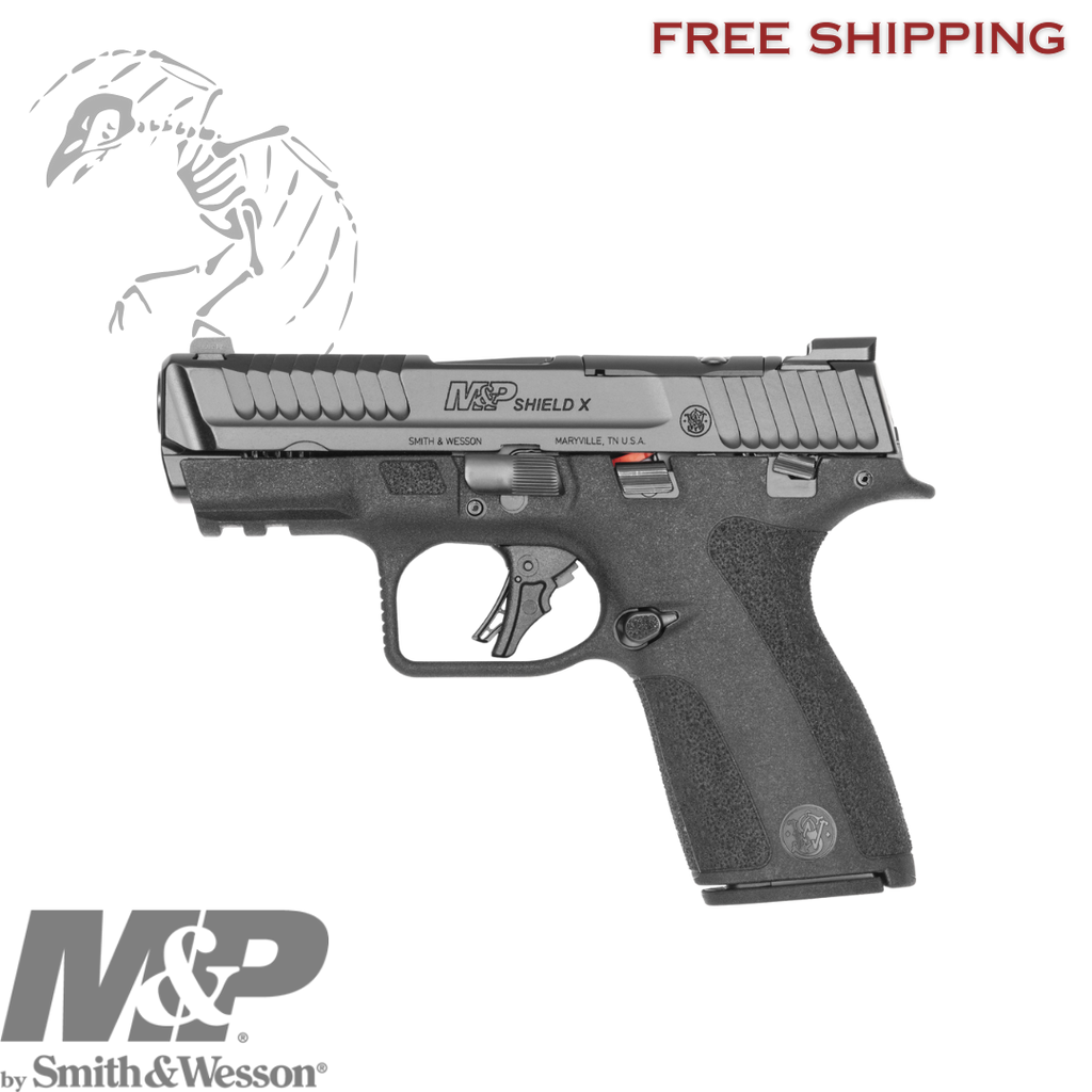 New 2025 release – Smith & Wesson M&P9 Shield X 9mm pistol with optics-ready 3.6-inch slide, night sight, thumb safety, and high-capacity 13+1 and 15+1 magazines. Ideal for concealed carry. 14264
UPC: 022188900859, 14265
UPC: 022188901122 California compliant 10 rd restriction state, ca, wa, IL, MA, 14263
UPC: 022188900842