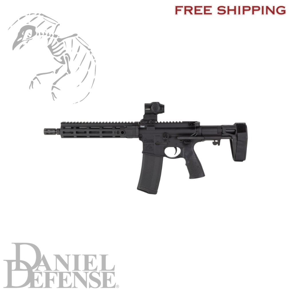 Daniel Defense DDM4 AR Pistol 5.56 NATO 10.3 inch CHF barrel with Maxim PDW brace, DD4 9.5 rail, and Primary Arms Cyclops Gen 2 optic included, Daniel Defense, DDM4, Semi-automatic, AR Pistol, 5.56 NATO, 10.3" Cold Hammer Forged Barrel, Threaded 1/2X28, Anodized Finish, Black, Daniel Defense Pistol Grip, Maxim PDW Brace, DD4 Flat Front 9.5" Rail, 30 Rounds, Includes Primary Optics Cyclops Gen 2 Reticle, SB-19
UPC: 818773025294