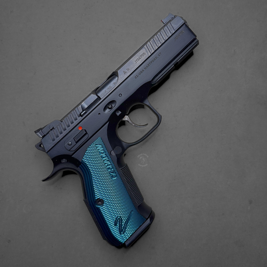 CZ, Shadow 2, Double Action/Single Action, Semi-automatic, Metal Frame Pistol, Full Size, 9MM, 4.89" Barrel, Steel, Black, Aluminum Blue Grips, Adjustable Sights, Ambidextrous Safety, 17 Rounds, 3 Magazines, 91257
UPC: 806703912578, used, deal, on sale