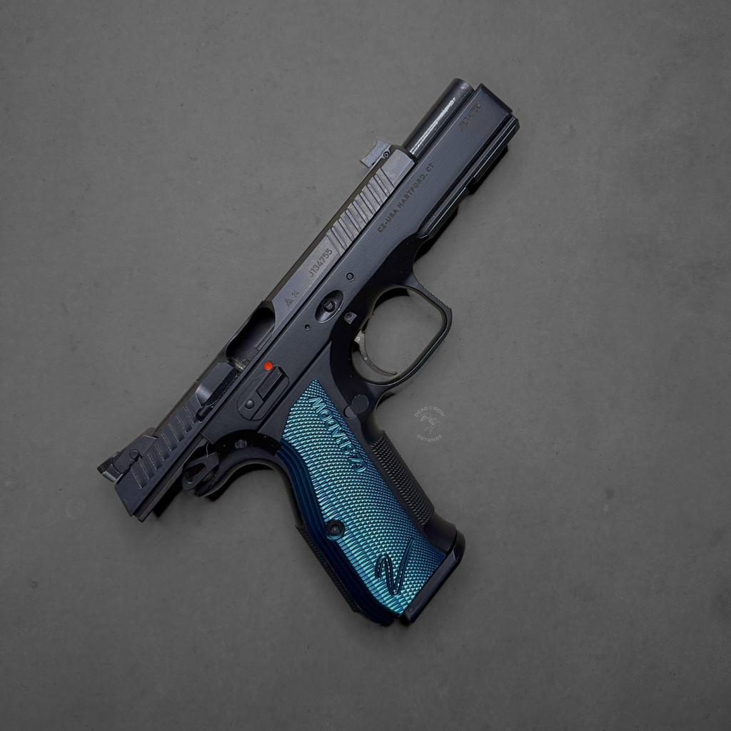 CZ, Shadow 2, Double Action/Single Action, Semi-automatic, Metal Frame Pistol, Full Size, 9MM, 4.89" Barrel, Steel, Black, Aluminum Blue Grips, Adjustable Sights, Ambidextrous Safety, 17 Rounds, 3 Magazines, 91257
UPC: 806703912578, used, deal, on sale