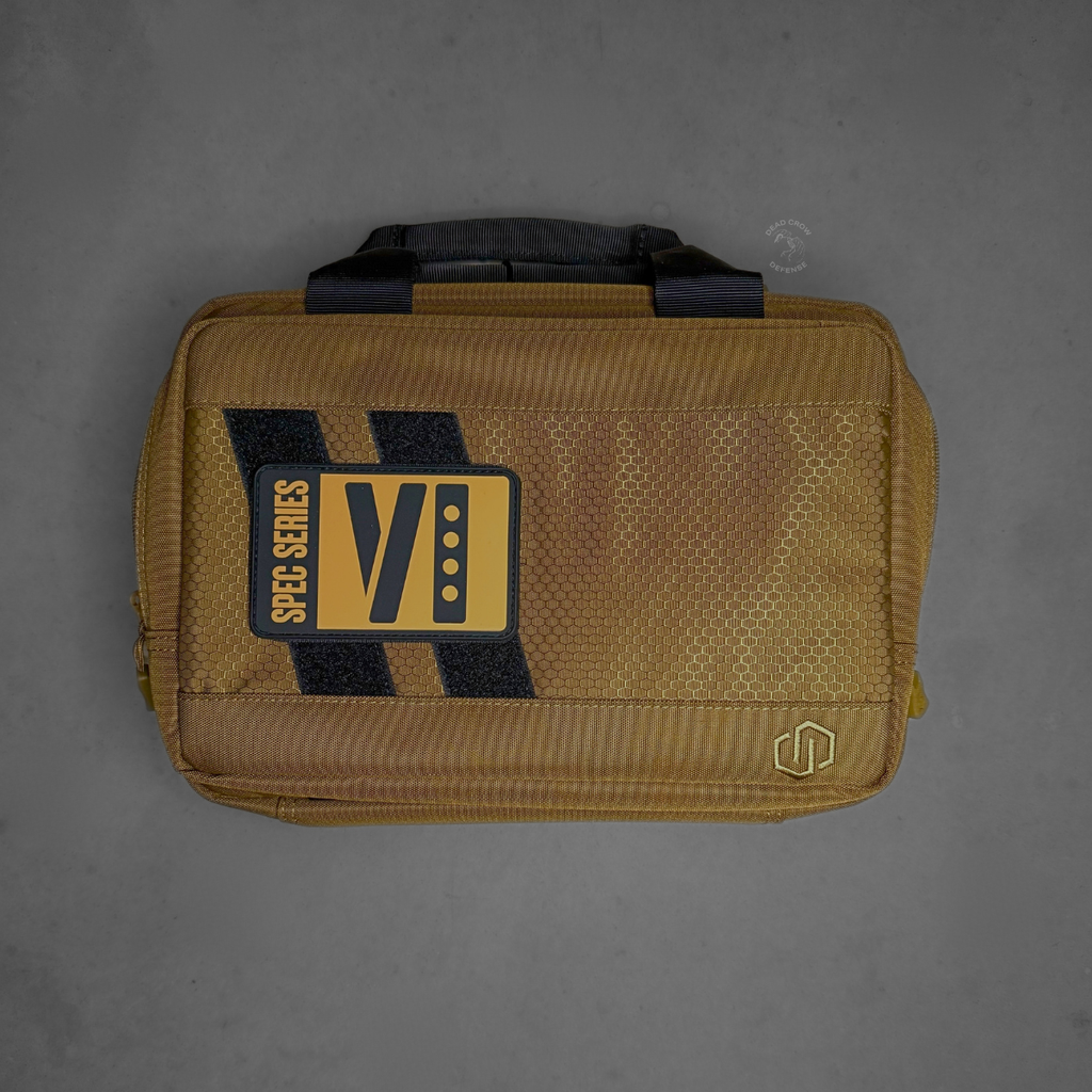 Smith & Wesson, M&P M2.0 Metal Compact, Spec Series VI, Semi-automatic, Striker Fired, Aluminum Frame Pistol, Compact, 9MM, 4" Barrel, Cerakote Finish, Champagne, Aimpoint ACRO P-2 Optic, Inline Ported Slide, Floyds Custom Shop EDC Magwell and Baseplates, Adjustable Sights, 15 Rounds, 3 Magazines, Includes Savior Pistol Bag, Hunter Constantine Carry Belt, Spec Series VI Knife & Spec Series Patch, 14634
UPC: 022188905021, Smith & Wesson M&P M2.0 Metal Compact Spec Series VI with Aimpoint ACRO P-2 optic
Ported slide M&P M2.0 Metal Compact Spec Series VI performance pistol
Floyd’s Custom Shop magwell on Smith & Wesson M&P M2.0 Spec Series VI
Smith & Wesson M&P M2.0 Metal Compact Spec Series VI bundle with ACRO optic and accessories