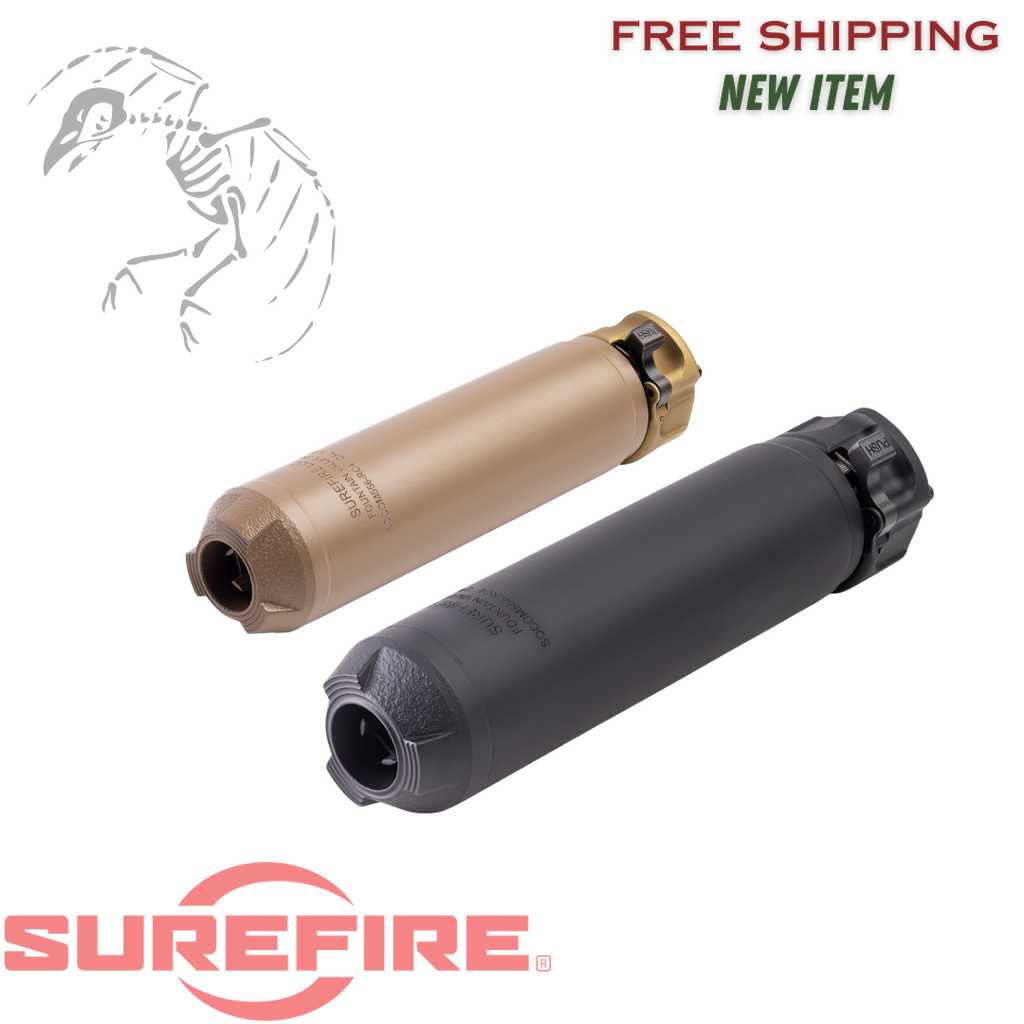 Surefire, SOCOM RC4 Rifle Suppressor, 223 Remington/5.56 NATO, 3D-Printed Inconel Construction, 17oz, 1.5" Diameter, 6.3" Length, Low Back Pressure, End Mount Fast-Attach, Cerakote Finish, Flat Dark Earth, new silencer from surefire RC2 in stock shipping now RC3, SOCOM556-RC4-DE
UPC: 084871334310, SOCOM556-RC4-BK
UPC: 084871334303