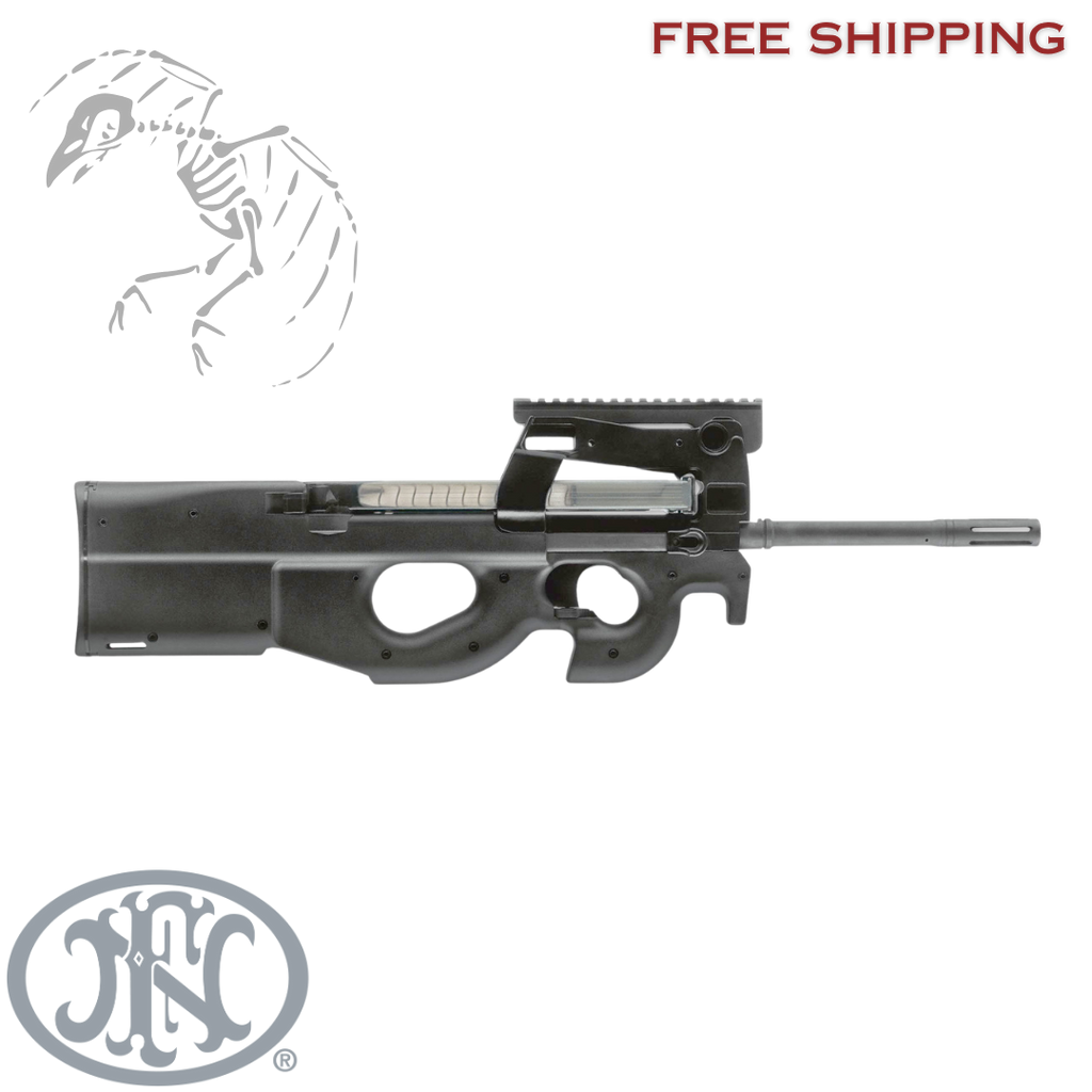 FN America Law Enf, PS90, Semi-automatic, 5.7x28mm, 16.04" Barrel, Matte Finish, Black, 50 Rounds, 1 Magazine, 3848950463
UPC: 845737002589 P90 Civilian legal, FN PS90 5.7x28 bullpup rifle with 16 inch barrel, 50 round top-mounted magazine, ambidextrous controls, black finish