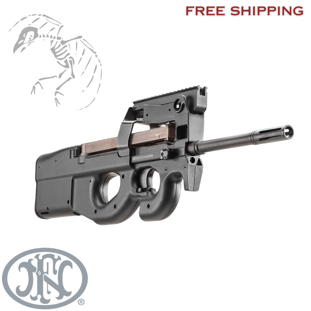 FN America Law Enf, PS90, Semi-automatic, 5.7x28mm, 16.04" Barrel, Matte Finish, Black, 50 Rounds, 1 Magazine, 3848950463
UPC: 845737002589 P90 Civilian legal, FN PS90 5.7x28 bullpup rifle with 16 inch barrel, 50 round top-mounted magazine, ambidextrous controls, black finish