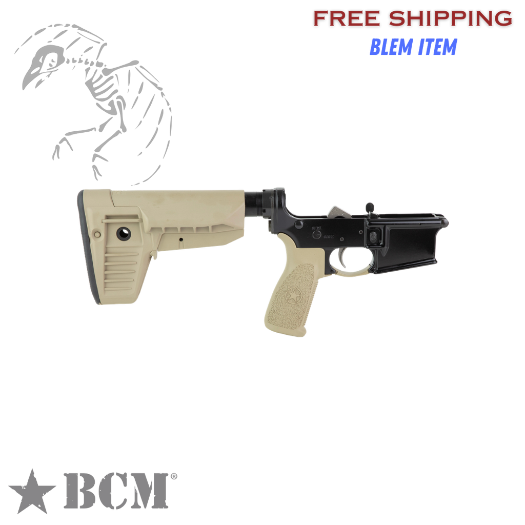 Bravo Company, Complete Lower Receiver, AR-15, Multi Caliber, Anodized Finish, Black, BCM MK2 Recoil Mitigation System, BCM SOPMOD 2 Widebody Stock, 7075 T6 Aluminum, Factory Cosmetic Blem, BCMLRG-RMS-STK-MOD-2-SPMD-BLK-COSMO