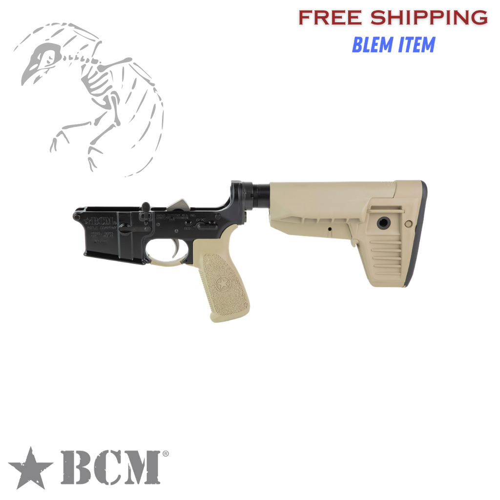 Bravo Company, Complete Lower Receiver, AR-15, Multi Caliber, Anodized Finish, Black, BCM MK2 Recoil Mitigation System, BCM SOPMOD 2 Widebody Stock, 7075 T6 Aluminum, Factory Cosmetic Blem, BCMLRG-RMS-STK-MOD-2-SPMD-BLK-COSMO