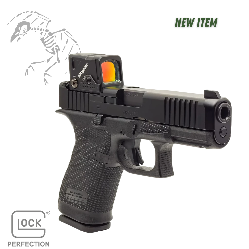 GLOCK, 19 GEN 6 COA, Semi-automatic, Striker Fired, Polymer Frame Pistol, Compact, 9MM, 4.02" Barrel, DLC Finish, Fixed Sights, Aimpoint COA Optic, 15 Rounds, 3 Magazines, P61950B03DC8A3
UPC: 764503068317, NEW Glock model with premium optic included package deal Glock 19 9mm pistol with Aimpoint COA enclosed red dot optic compact handgun with 4 inch barrel and 15 round magazines