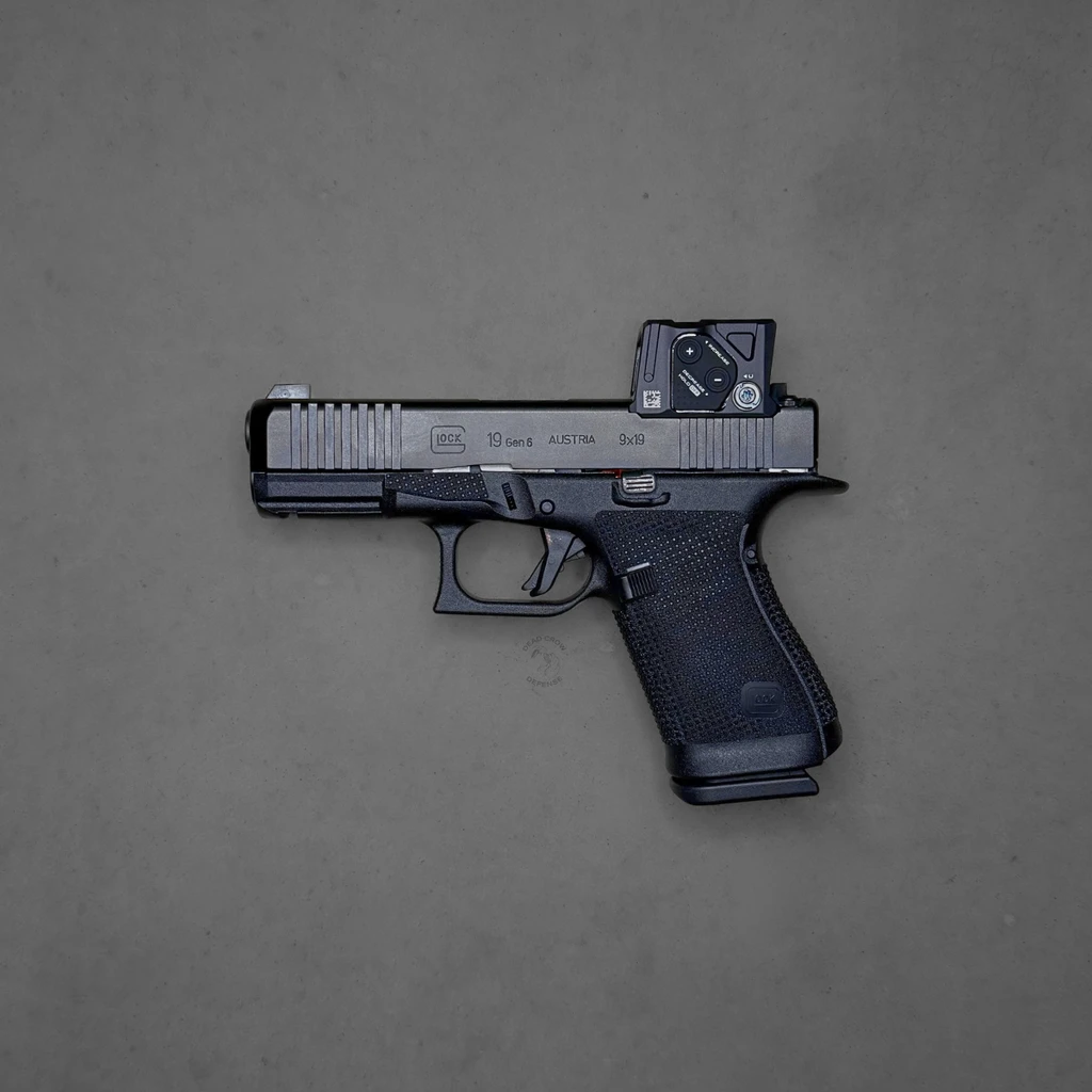 GLOCK, 19 GEN 6 COA, Semi-automatic, Striker Fired, Polymer Frame Pistol, Compact, 9MM, 4.02" Barrel, DLC Finish, Fixed Sights, Aimpoint COA Optic, 15 Rounds, 3 Magazines, P61950B03DC8A3
UPC: 764503068317, NEW Glock model with premium optic included package deal Glock 19 9mm pistol with Aimpoint COA enclosed red dot optic compact handgun with 4 inch barrel and 15 round magazines