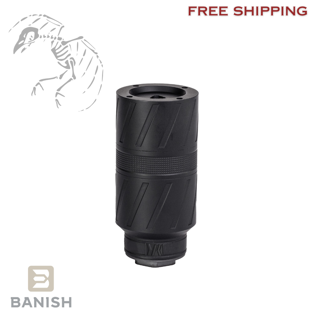 BANISH, Speed K Ti, Suppressor, .223 Remington/5.56 NATO, 4" Length, 2" Diameter, Titanium Construction, Cerakote Finish, Black, HUB Compatible, Includes 1/2X28 Direct Thread Mount, 8.6oz Weight, 100000111334
UPC: 810171221650