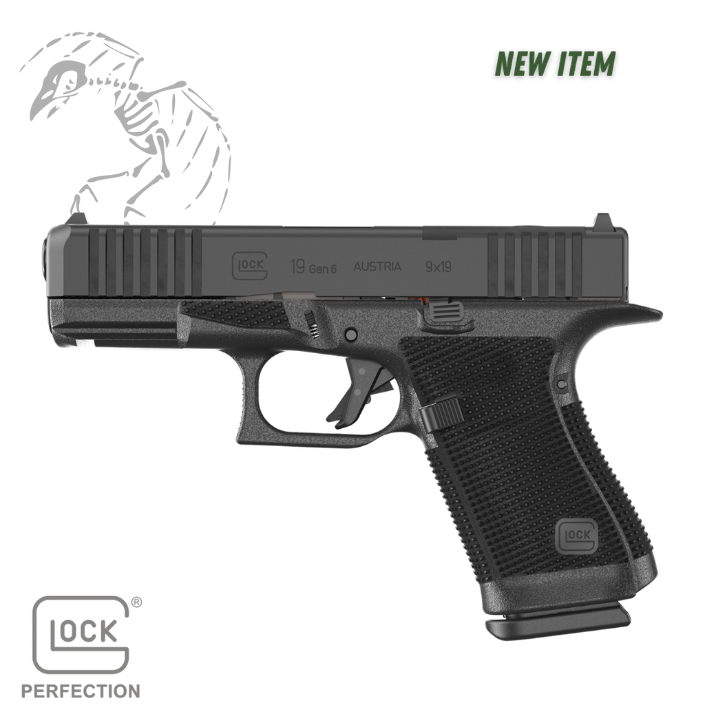 new Glock 19 g19 gen 6  in stock and ready to ship to your FFL! available today after high demand, the legendary Glock 19 has gotten an upgrade worth all the wait. GLOCK, 19 Gen 6, Semi-automatic, Striker Fired, Polymer Frame Pistol, Compact, 9MM, 4.02" Barrel, DLC Finish, Fixed Sights, Optics Ready System, 15 Rounds, 3 Magazines P61950203
UPC: 764503068256