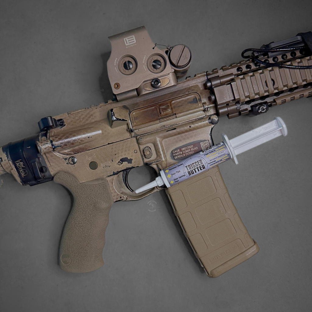 gun butter trigger butter premium trigger grease trusted by professionals since 2003. Gun Butter Grease introduces advanced technology that surpasses traditional graphite and molly greases, providing superior adhesion and numerous benefits. Proven overseas on Triple 7 Howitzer breach doors, M2A1s, Bradleys, Apache rotor bearings, and more. 790757777590