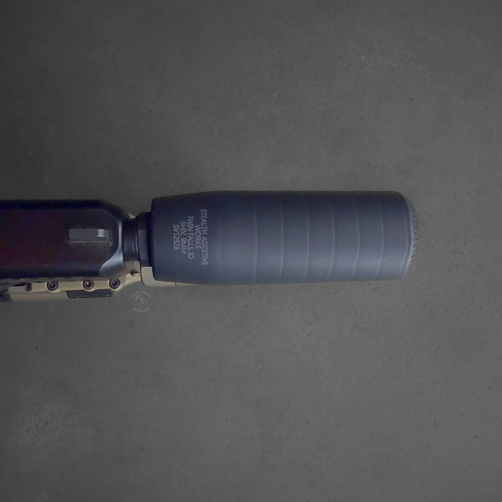 Stealth Additive Works SHIV 9mm Suppressor Lightweight, No booster 9mm Silencer shipping FREE from Dead Crow Defense