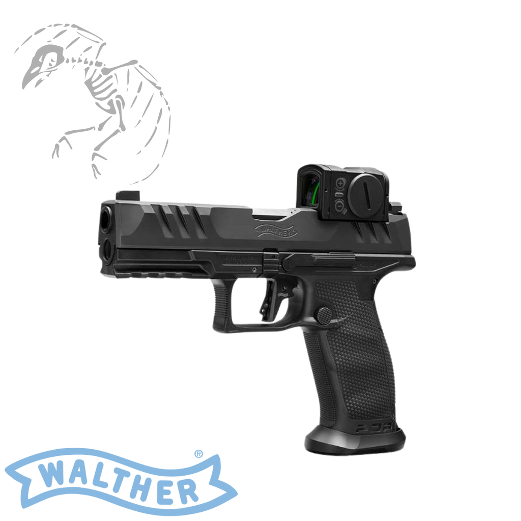 Walther, PDP, Striker, Fired, Semi, automatic, Polymer, Frame, Pistol, Full, Size, 9MM, 4.5,  Barrel, Aimpoint, ACRO, PDP, Pro, Tritium, Front, and, Rear, Sights, Dynamic, Performance, Trigger, Matte, Finish, Black, 18, Rounds, 3, Magazines, 2881225PRO, 723364232862