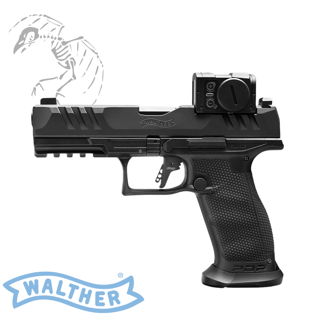 Walther, PDP, Striker, Fired, Semi, automatic, Polymer, Frame, Pistol, Full, Size, 9MM, 4.5,  Barrel, Aimpoint, ACRO, PDP, Pro, Tritium, Front, and, Rear, Sights, Dynamic, Performance, Trigger, Matte, Finish, Black, 18, Rounds, 3, Magazines, 2881225PRO, 723364232862, pro, model, in, stock, available, discount, coupon, code, free, shipping, dead, crow, defense