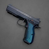 CZ, Shadow 2, Double Action/Single Action, Semi-automatic, Metal Frame Pistol, Full Size, 9MM, 4.89" Barrel, Steel, Black, Aluminum Blue Grips, Adjustable Sights, Ambidextrous Safety, 17 Rounds, 3 Magazines, 91257
UPC: 806703912578, used, deal, on sale