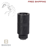 BANISH, Speed K Ti, Suppressor, .223 Remington/5.56 NATO, 4" Length, 2" Diameter, Titanium Construction, Cerakote Finish, Black, HUB Compatible, Includes 1/2X28 Direct Thread Mount, 8.6oz Weight, 100000111334
UPC: 810171221650