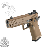 Springfield, 1911 DS Prodigy Comp, Semi-automatic, Metal Frame Pistol, Full Size, 9MM, 5" Forged Stainless Steel Bull Barrel, Forged Carbon Steel Frame, Cerakote Finish, Coyote Brown, Polymer Grips, Tritium Front and Black Serrated Rear Sights, Optics Ready, Ambidextrous Safety, Integral Compensator, 2 Magazines, (1)-20 Round Magazine and (1)-17 Round Magazine, PH9119AOSCB-COMP
UPC: 706397987435, SPPH9119AOSCBLC-COMP
UPC: 706397988012