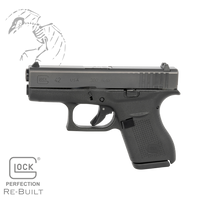 G42US UPC # 764503014543 Refurbish G42US G42 Gen3 Subcompact Rebuilt 380 ACP 6+1 3.25" Black Barrel, Matte Black Steel Serrated Slide, Black Polymer Frame, Black Textured Polymer Grip, Right Hand