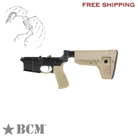 Bravo Company, Complete Lower Receiver, AR-15, Multi Caliber, Anodized Finish, Black, BCM MK2 Recoil Mitigation System, BCM SOPMOD 2 Widebody Stock, 7075 T6 Aluminum, Factory Cosmetic Blem, BCMLRG-RMS-STK-MOD-2-SPMD-BLK-COSMO