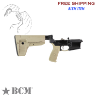 Bravo Company, Complete Lower Receiver, AR-15, Multi Caliber, Anodized Finish, Black, BCM MK2 Recoil Mitigation System, BCM SOPMOD 2 Widebody Stock, 7075 T6 Aluminum, Factory Cosmetic Blem, BCMLRG-RMS-STK-MOD-2-SPMD-BLK-COSMO