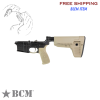 Bravo Company, Complete Lower Receiver, AR-15, Multi Caliber, Anodized Finish, Black, BCM MK2 Recoil Mitigation System, BCM SOPMOD 2 Widebody Stock, 7075 T6 Aluminum, Factory Cosmetic Blem, BCMLRG-RMS-STK-MOD-2-SPMD-BLK-COSMO