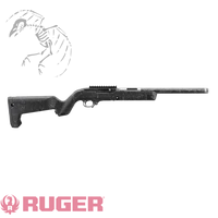 Ruger 10/22 carbon fiber takedown rifle with 16 inch threaded barrel and Magpul Backpacker stock lightweight packable .22 LR rifle, new, 32034
UPC: 736676320349