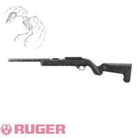 Ruger 10/22 carbon fiber takedown rifle with 16 inch threaded barrel and Magpul Backpacker stock lightweight packable .22 LR rifle, new, 32034
UPC: 736676320349